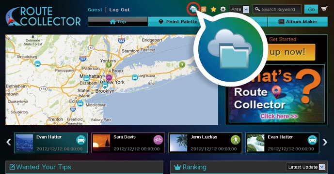 Connettersi a DropBox con il proprio account di Route Collector.