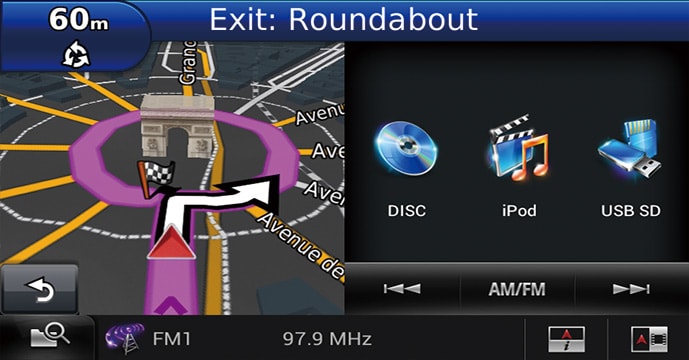Navigation & AV Split Screen