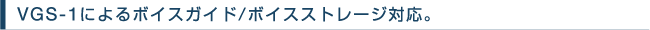 VGS-1�ɂ��{�C�X�K�C�h/�{�C�X�X�g���[�W�Ή��B