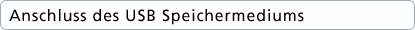 Anschluss des USB Speichermediums