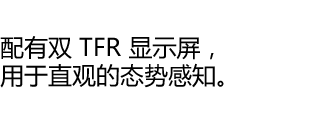 配有双 TFR 显示屏，用于直观的态势感知。