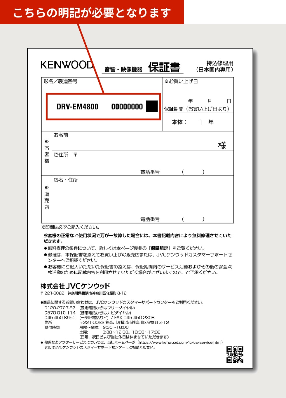 本キャンペーン対象商品の保証のコピー