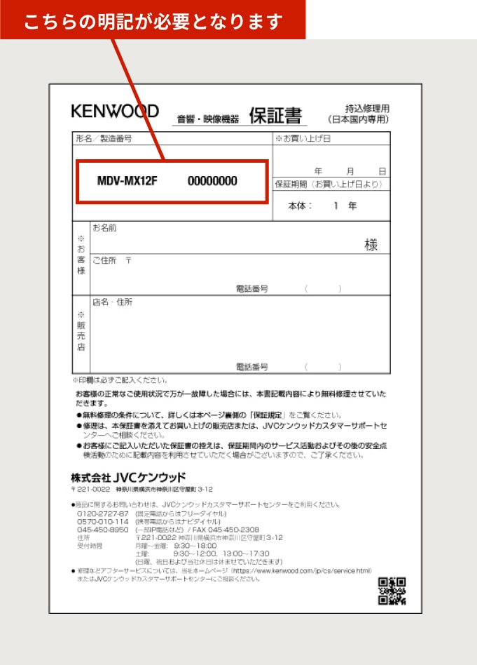 本キャンペーン対象商品の保証のコピー