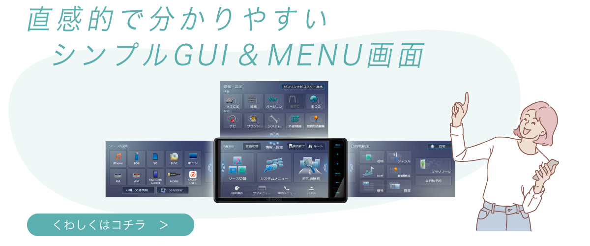直観的で分かりやすいシンプルGUI&MENU画面【詳しくはこちら】