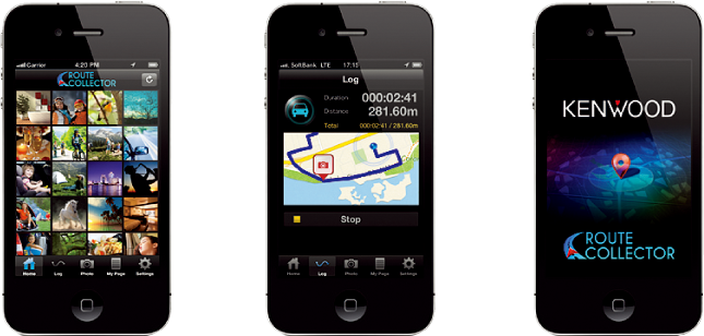 Route Collector App UIs and QR