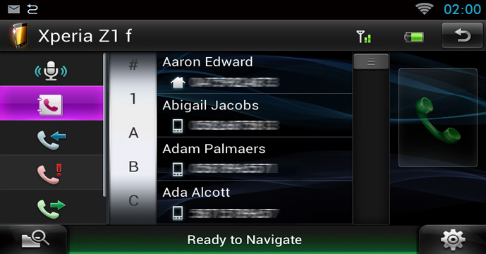 Hands Free, Phonebook Transfer UI