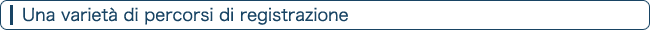 Una varietà di percorsi di registrazione
