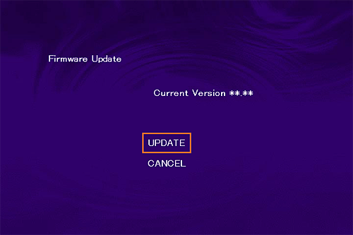 "UPDATE"を選択しENTERを押すとアップデートを開始します。