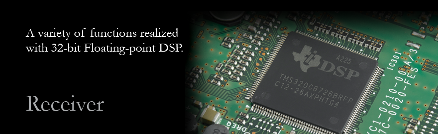 Receiver - A variety of functions realized 
with 32-bit Floating-point DSP.
